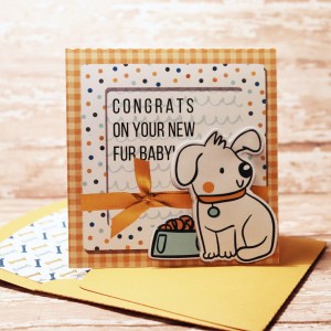 Congrats On Your New Fur Baby!  Card with matching envie