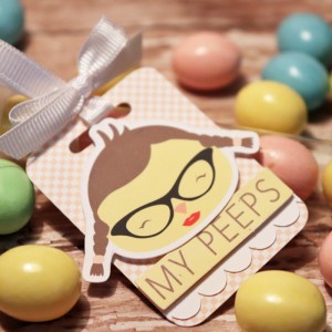 Girl Chick Easter tag