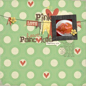 pink heart pancakes