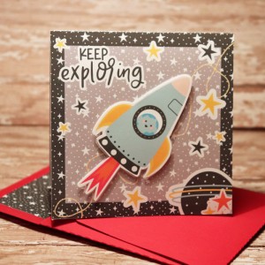 Keep Exploring Card with matching envie
