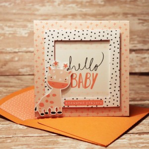 Hello Baby card with matching envie