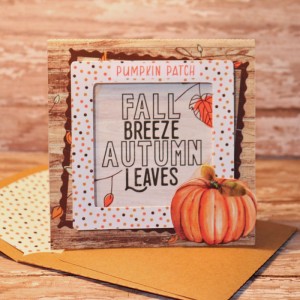 Fall Leaves Autumn Breeze card with matching envie