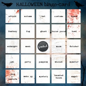 Halloween bingo card