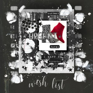 Rachel Jefferies-December-Mixed Media Challenge-Pop Of Red-These Boots Are Made For Walkin'
