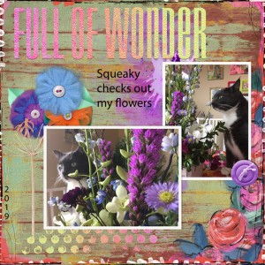 Squeaky and My Flowers