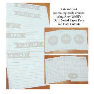 date cutouts journaling cards