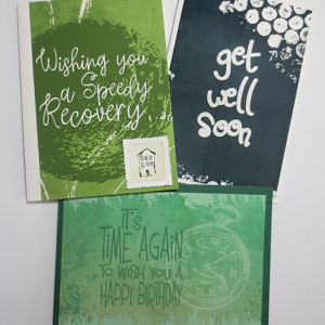 3 Greeting Cards using Messy Ink Galore