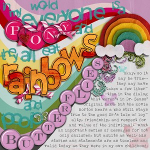ponies, rainbows, and butterflies