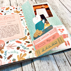 Tea, book and cookies (flip page)