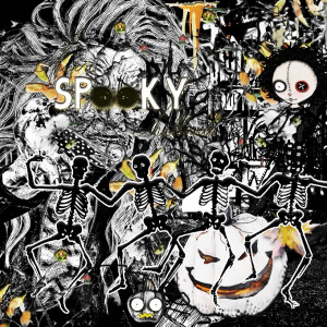 Halloween Bash-October 2020-Black & White Challenge-Spooky Graveyard