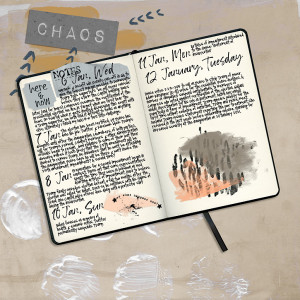 January 12 Art Journaling Diary: Chaos