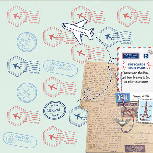 MOC9 Day 19 Create a Stamped Background Paris Postcards