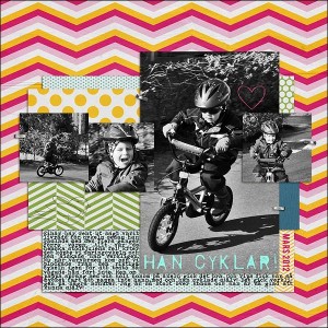 He has learned to ride a bike!