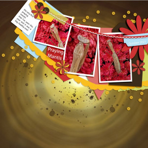 Scrapping With Liz October Template Challenge Praying Mantis 2021