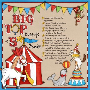Big Top Events of 5th Grade
