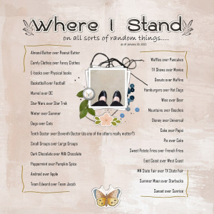 January 29: Where I stand...