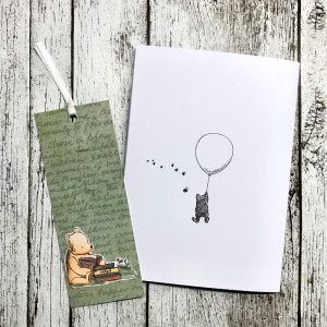 Good Luck card and book mark - hybrid back side