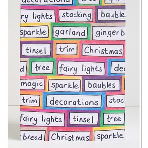 Word association Christmas card