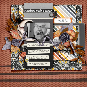 Everybody Make A Scream ~ Watch Cheryl Scrap LIVE! Session for Halloween Bash 2022 ~ Layout 2