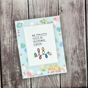 Stitched Vellum Shaker Card