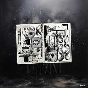 2024 02 - Art journaling - Black n white