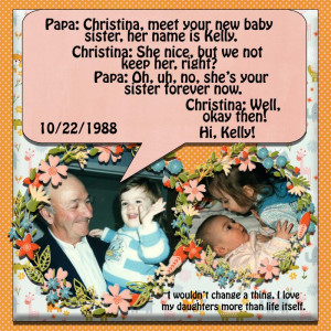 Welcome To The World, Kelly Elizabeth Love Your Big Sister, Christina