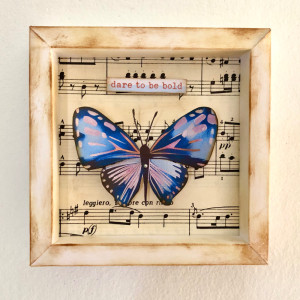 July Hybrid Challenge - Butterfly shadow box