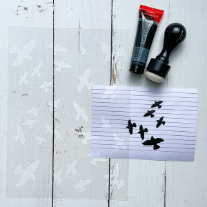 Birds stencil (hybrid)