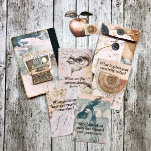 Note book and prompts card - hybrid close up 1