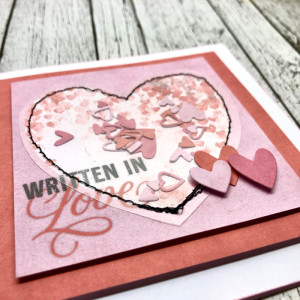 *Hybrid* Valentine shaker card - close up