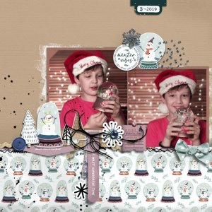 santa hat & snow globe