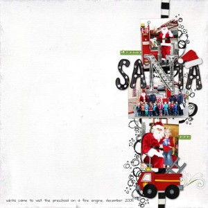 santa on a fire engine
