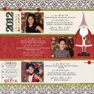Christmas Lists 2012