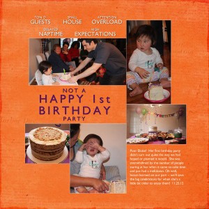 January challenge #3 - not a happy 1st birthday party