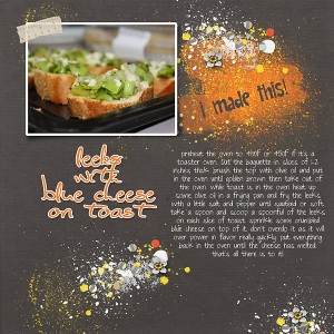 Leeks with blue cheese on toast