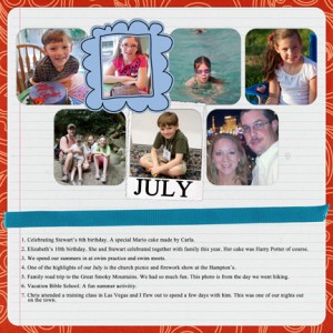 July 2011 Family Memory Album