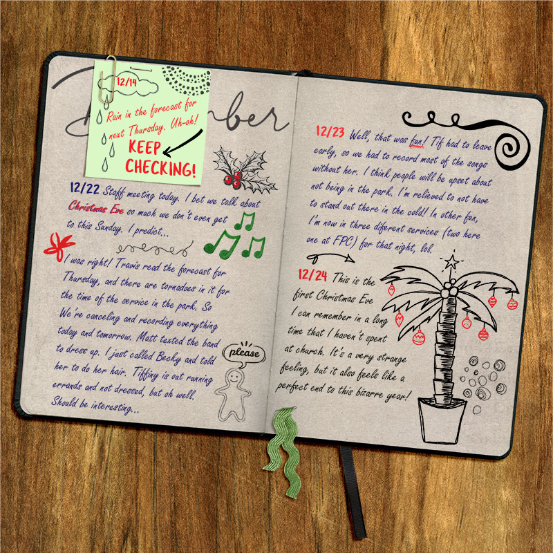 1-12-21 Art Journal - Christmas Eve