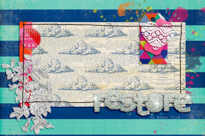 12 days of Art Journaling challenge day 5, glitter
