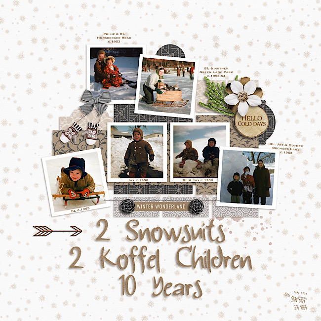 2 Snowsuits, 2 Koffel Children, 10 Years