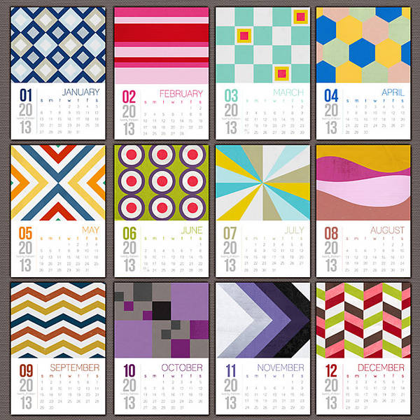 2013 Geometric mini calendar