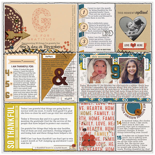 2014 November 30 Days of Gratitude days 1 to 15