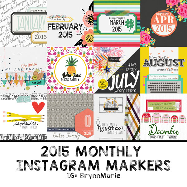2015 Monthly Markers