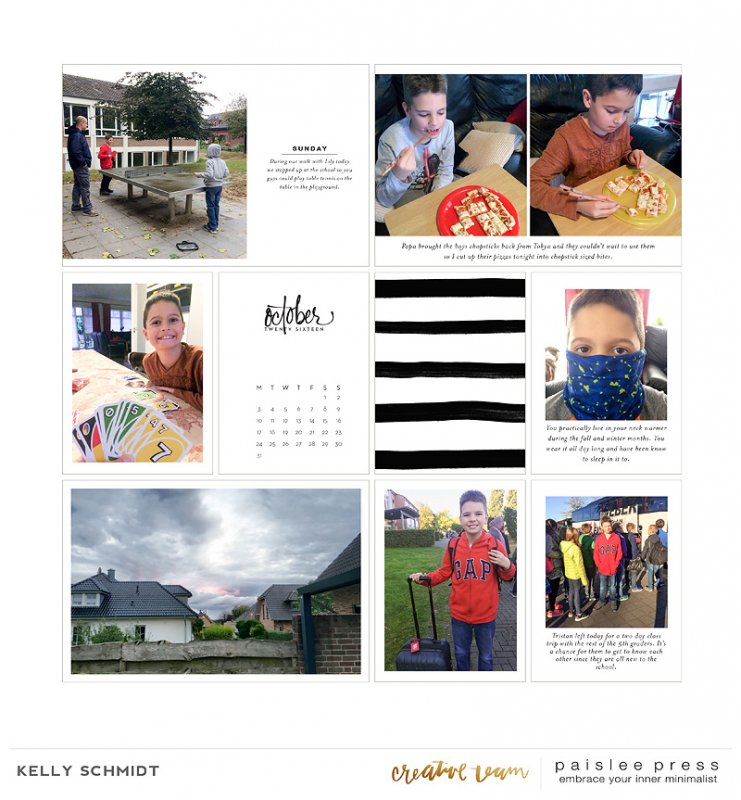 2016 Project life October page 1