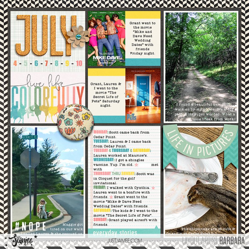 2016 Project Life Week 28 Left Side