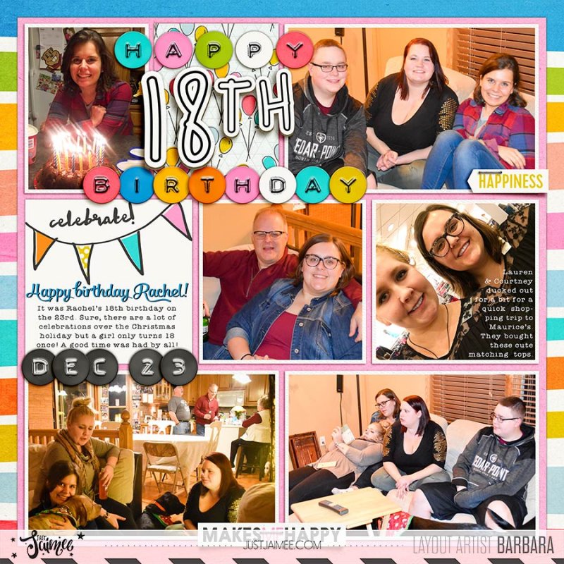 2016 Project Life | Week 52 Rachel's birthday (left side)