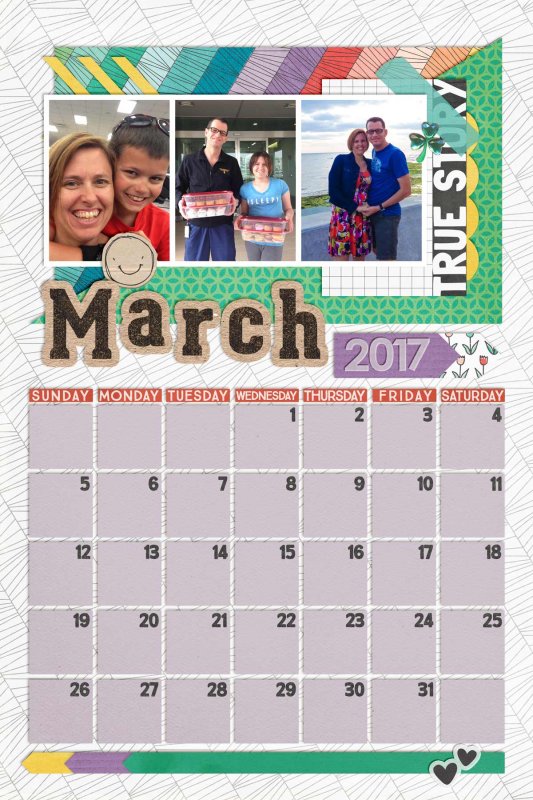 2017 Calendar-March