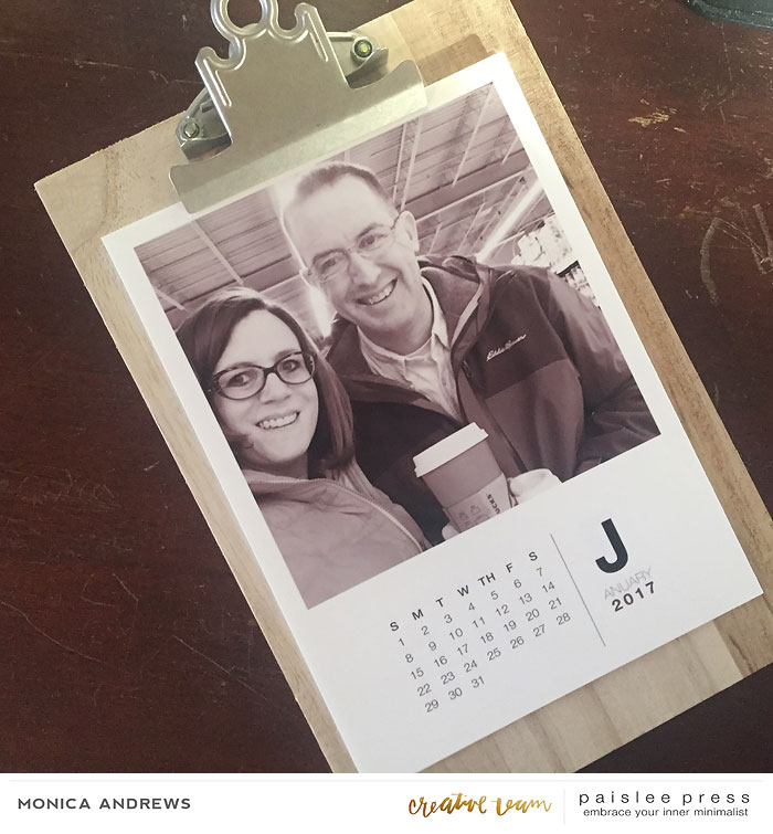 2017 Calendar (on clipboard)