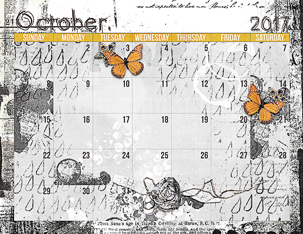 2017 October calendar