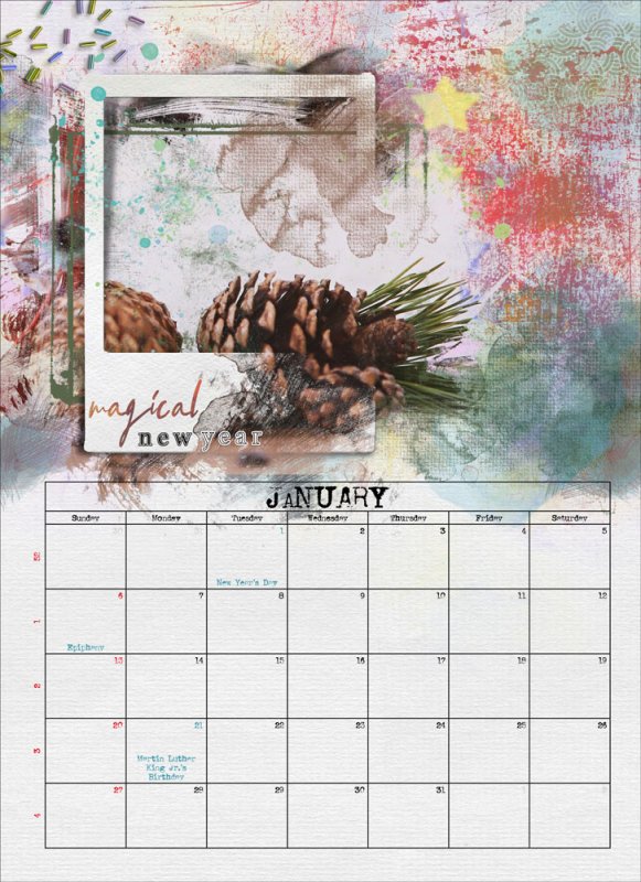 2019Calendar January