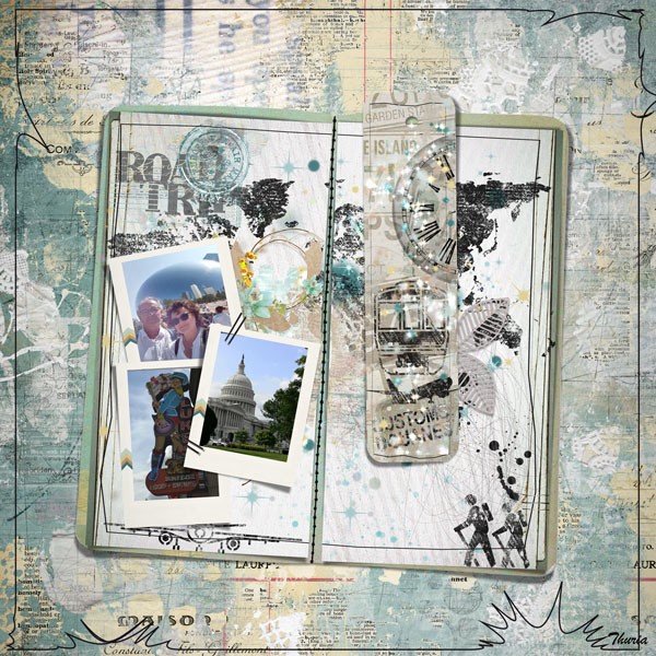 2023 08 - Art journaling - Book mark "travel"
